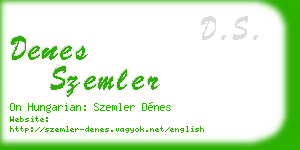 denes szemler business card